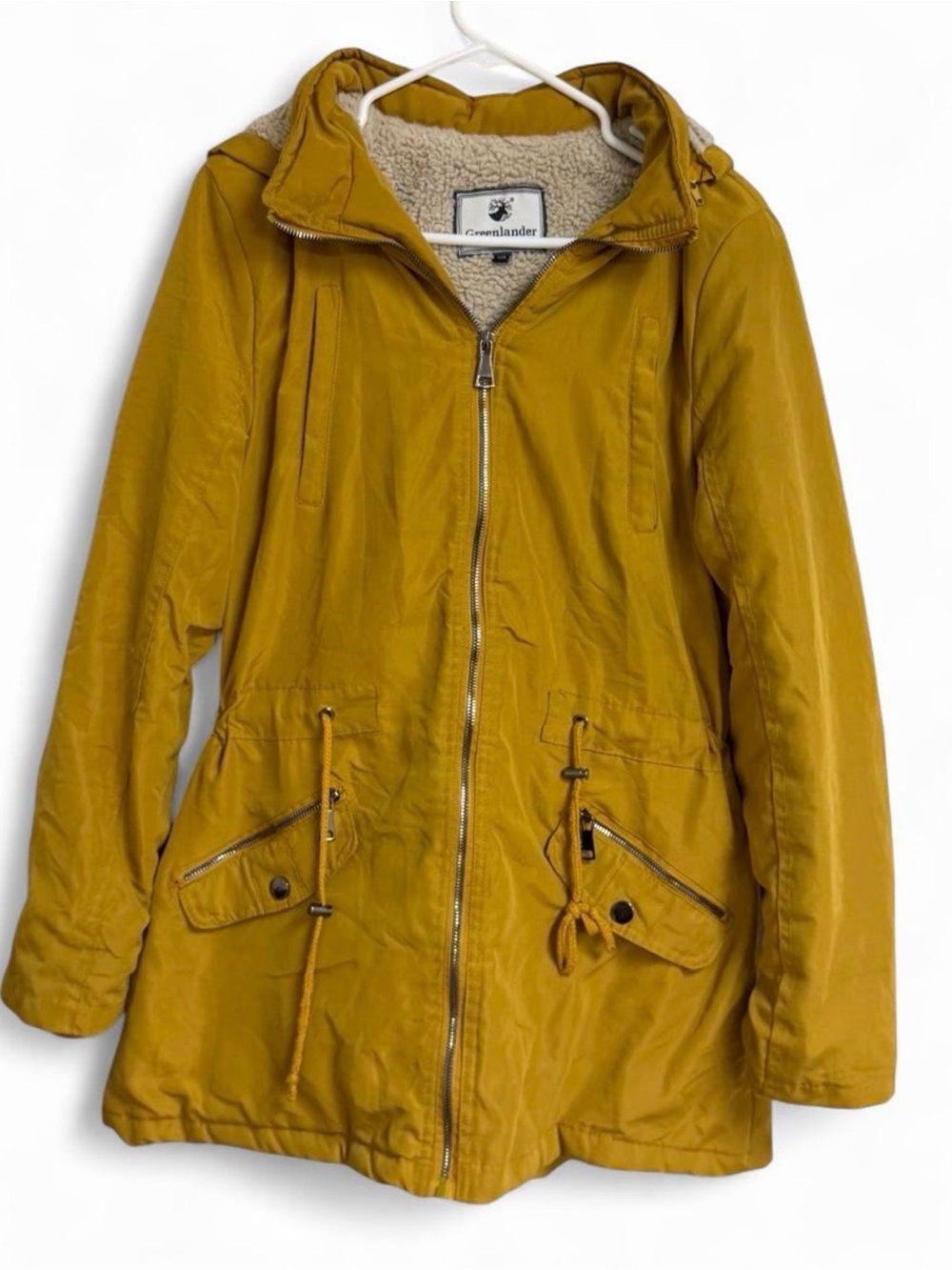 Mustard Sherpa-Lined Utility Jacket